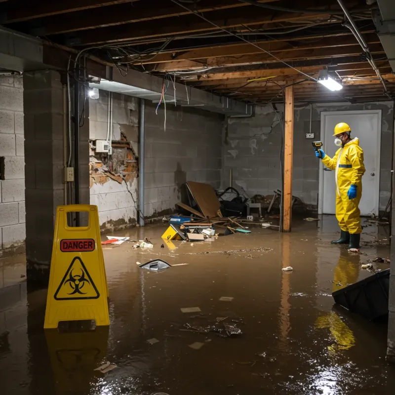 Flooded Basement Electrical Hazard in Fish Lake, IN Property